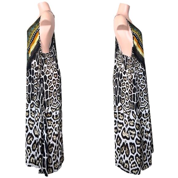 Shahida Parides ANIMAL PRINT STRAPPY MAXI DRESS SZ M/L $359.00 - Picture 4 of 9